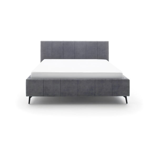 Антрацитно тапицирано двойно легло с място за съхранение с включена подматрачна рамка 180x200 cm Lizzano – Meise Möbel-image-2