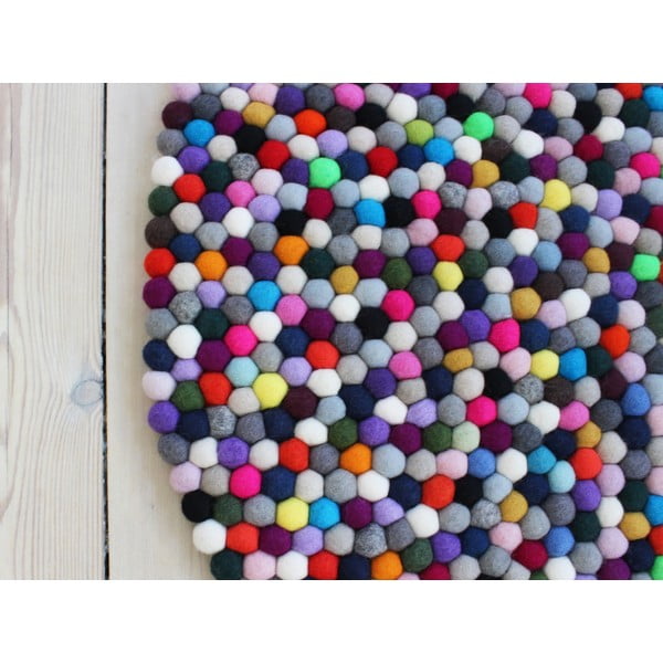 Топчест вълнен килим Multi Pang, ⌀ 200 cm Ball Rugs - Wooldot