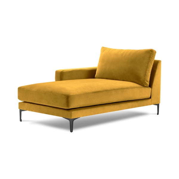 Жълт кадифен стол за отдих, ляв ъгъл Harmony - Kooko Home
