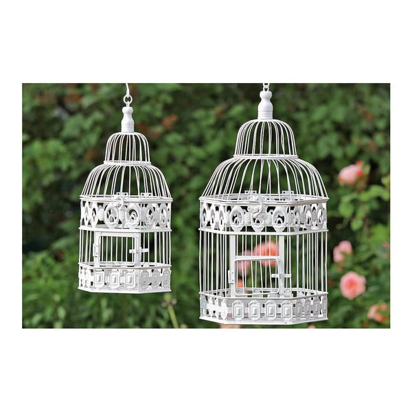Sada 2 dekorativních závěsných klecí Bird Cage