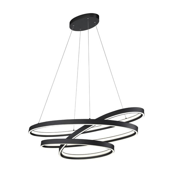 Черно LED висящо осветително тяло с гласово управление/ управление чрез мобилно приложение с метален абажур Ciola – CINQUE-image-3