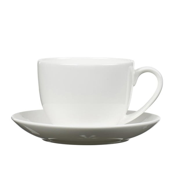 Бяла порцеланова чаша и чинийка Mensa - Bitz