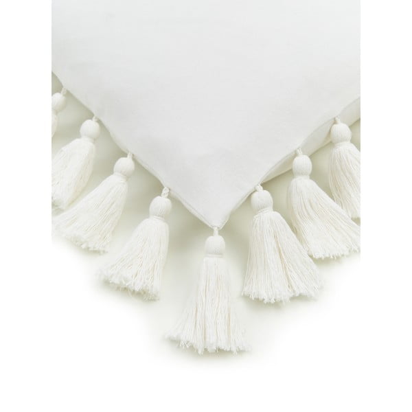 Бяла памучна декоративна калъфка за възглавница , 40 x 40 cm Shylo - Westwing Collection-image-1
