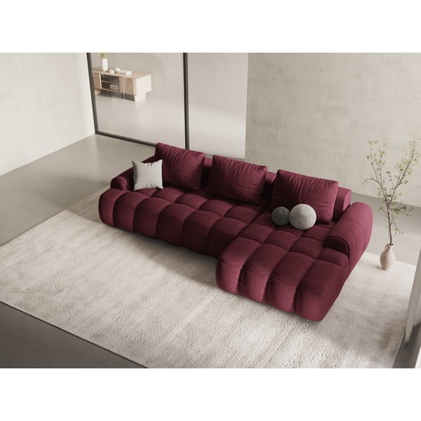 Бордо сгъваем/с място за съхранение ъглов диван (десен ъгъл) Linz – Cosmopolitan Design-image-1