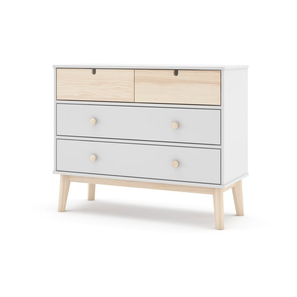 Бял нисък скрин за деца 100x81 cm Estefania - Marckeric-image-3