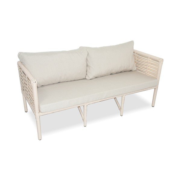 Кремав градински комплект   от изкуствен ратан за 4 души Newyork 160 – Floriane Garden-image-1