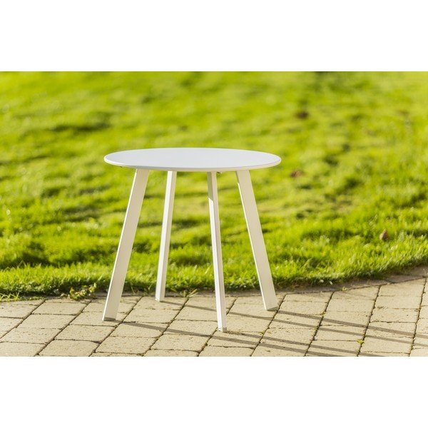 Бяла ниска градинска маса Mismo - Timpana-image-1