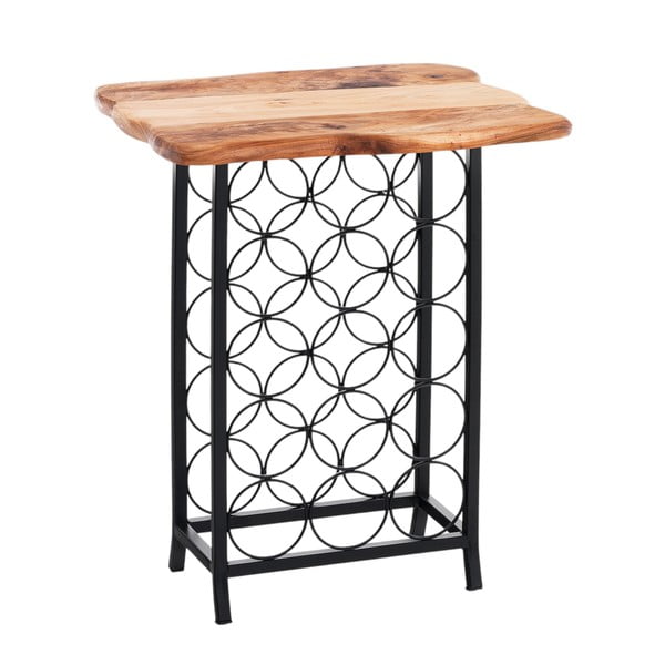 Метален стелаж за вино за 15 бутилки в черен и естествен цвят 46x56x35,5 cm Ras – Tomasucci