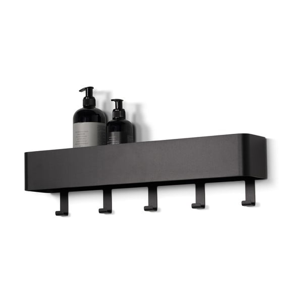 Черен стенен стоманен рафт за баня Multi – Spinder Design-image-2