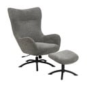 Антрацитно сив комплект от ухо и табуретка за крака Talgarth - Actona