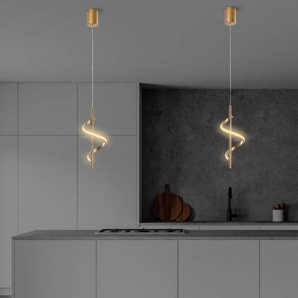 LED висящо осветително тяло  в златист цвят ø 16 cm Likma – Opviq lights-image-3