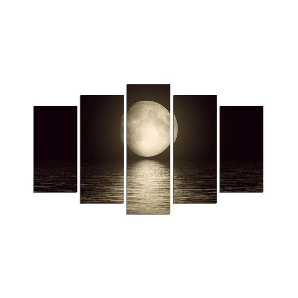 Картина за стена от няколко части Moon Over The River - Wallity