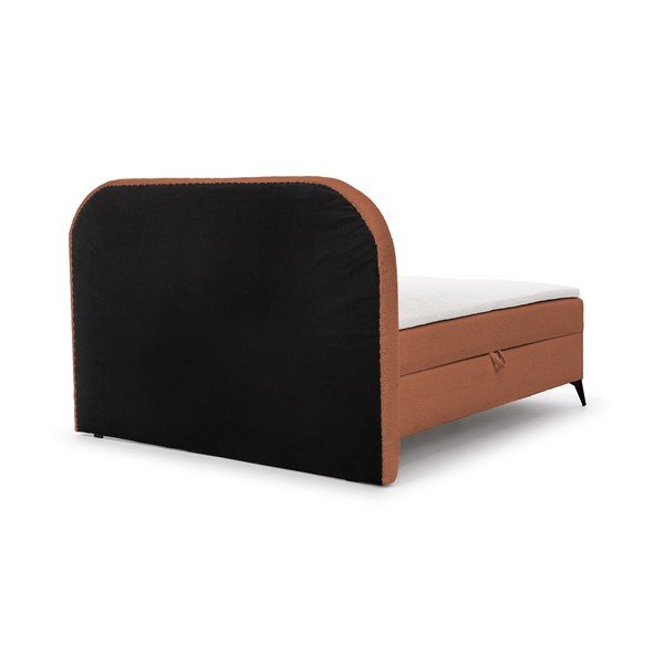 Оранжево боксспринг легло 180x200 cm с място за съхранение Ornes – Ropez-image-4