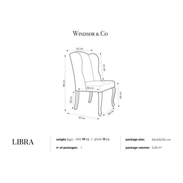 Светлосив стол Libra Designs - Windsor & Co Sofas-image-2