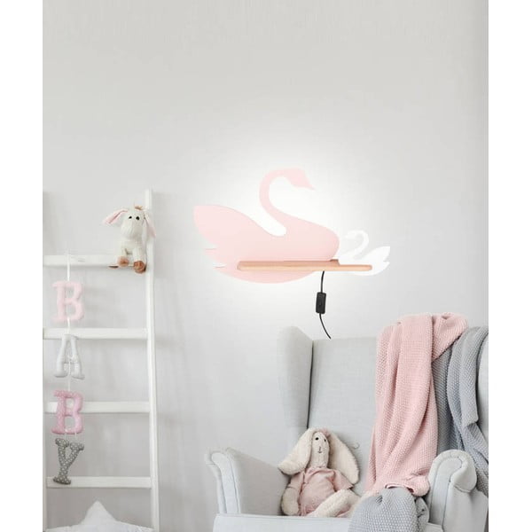 Детско осветително тяло в бяло и розово Swan - Candellux Lighting-image-2