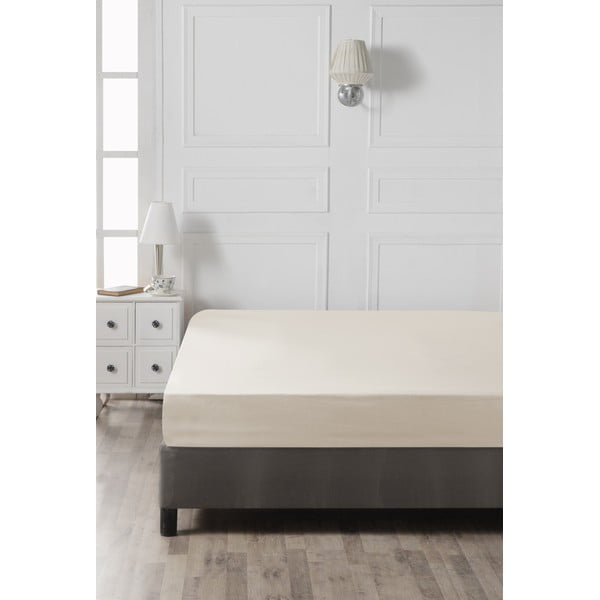 Светлобежов памучен чаршаф 160x200 cm - Mijolnir-image-2