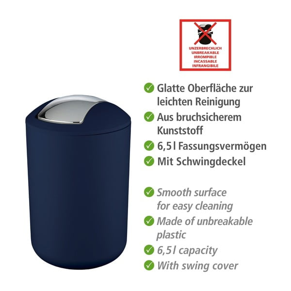Тъмно синьо кошче за отпадъци Тъмно синьо L Brasil - Wenko-image-2