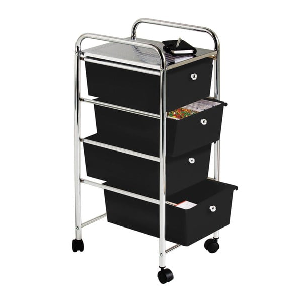 Пластмасов подвижен рафт в черно и сребристо 33x79 см - Premier Housewares-image-1