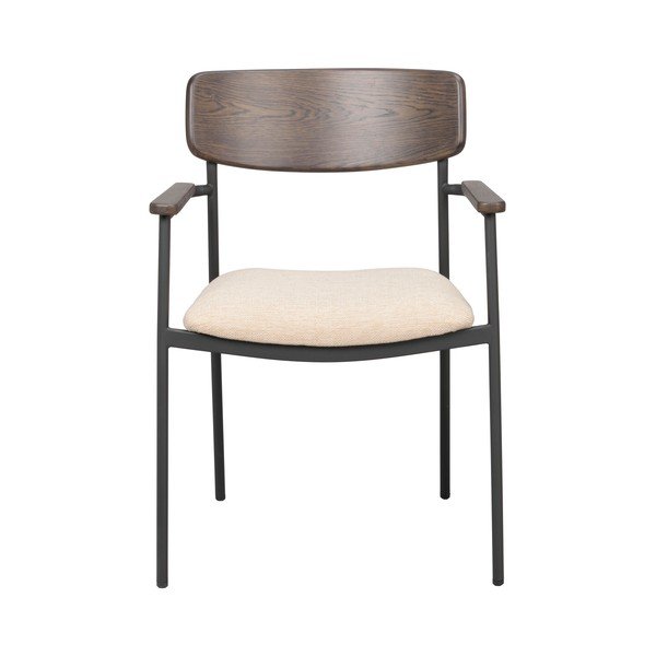 Трапезни столове в кремаво и тъмнокафяво в комплект от 2 бр. Maymont – Rowico-image-2