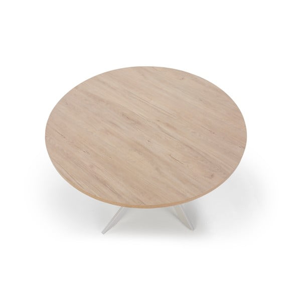 Кръгла трапезна маса с дъбов плот ø 120 cm Ther – Marckeric-image-3