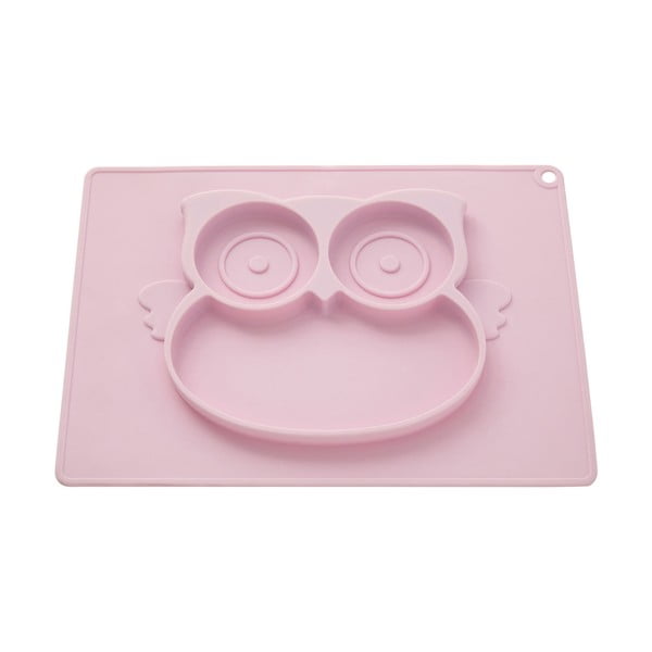 Розова бебешка силиконова чиния с мотив на сова Zing Food - Premier Housewares