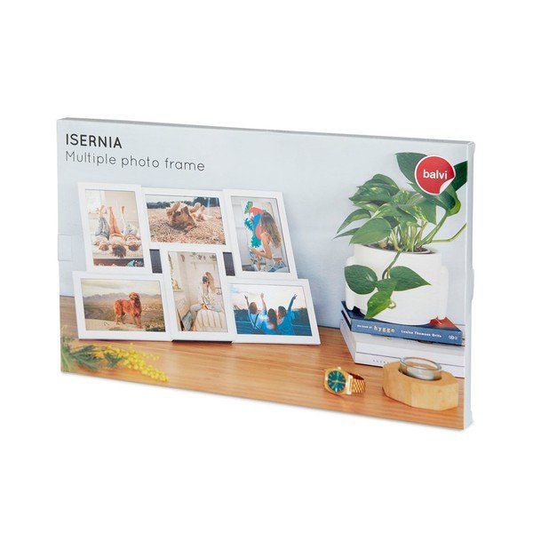 Бяла стенна фоторамка за 6 снимки Isernia - Balvi-image-1