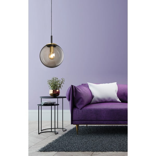 Черно висящо осветително тял със стъклен абажур Dini – Fischer & Honsel-image-2