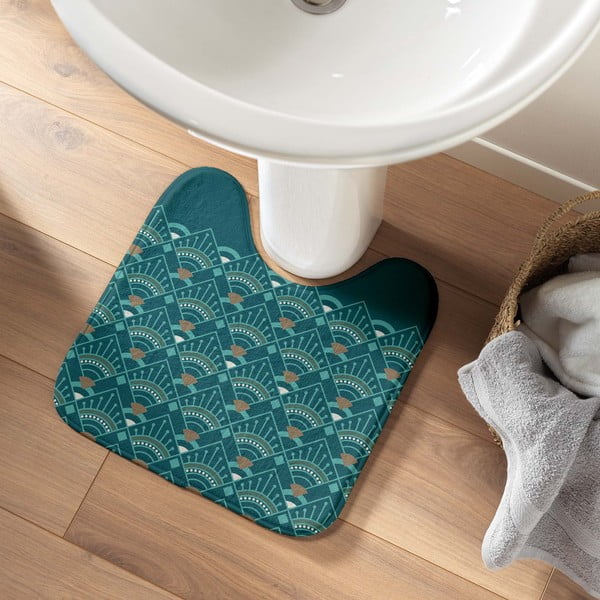 Килим за баня WC в петролен цвят 45x45 cm Imperia – douceur d'intérieur-image-1