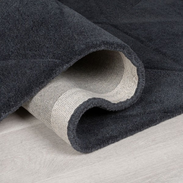 Ръчно изработен вълнен кръгъл килим в антрацитен цвят ø 160 cm Shard Charcoal – Flair Rugs-image-2