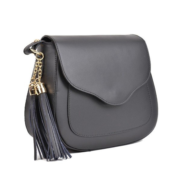 Черна кожена чанта Sicilia - Mangotti Bags-image-2