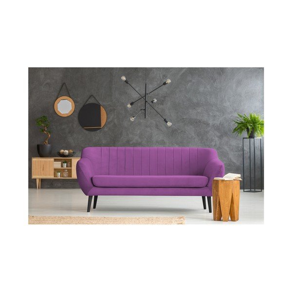 Fialová dvoumístná pohovka Mazzini Sofas Toscane, černé nohy-image-3