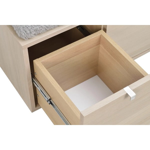 Сива/естествена стойка за обувки от декор от дъб  за сядане Confetti – Rowico-image-4