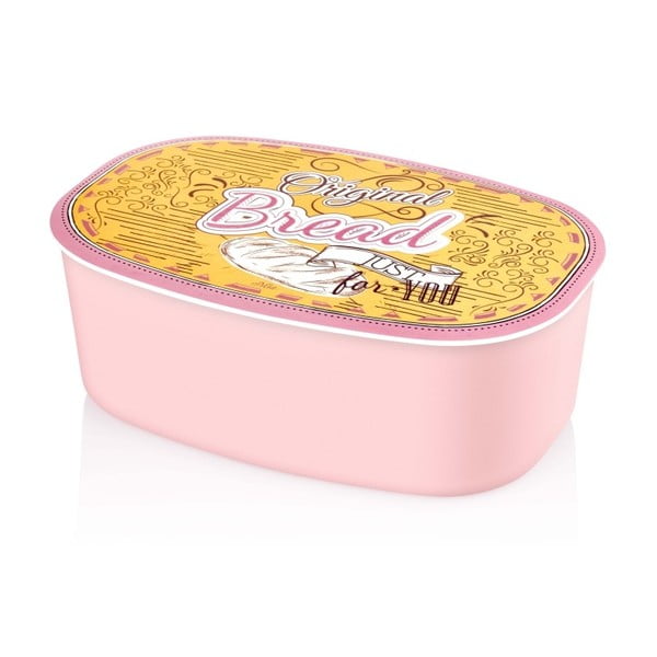 Розова меламинова кутия за хляб Retro, 34 x 13 cm - The Mia
