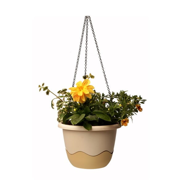 Бяла самонапояваща се висяща саксия Mareta, дължина 25 cm - Plastia-image-3