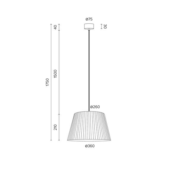 Бежова висяща лампа с черен кабел , ⌀ 36 cm Kami - Sotto Luce-image-3