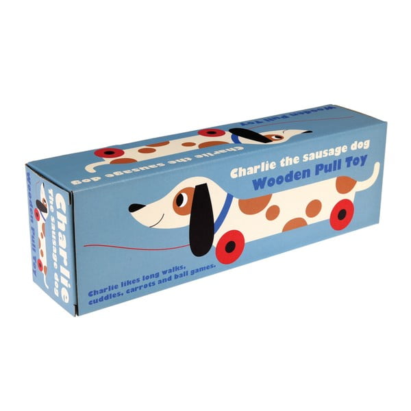 Дървен дакел за дърпане Charlie The Sausage Dog, дължина 31,5 cm Charlie the Sausage Dog - Rex London-image-3