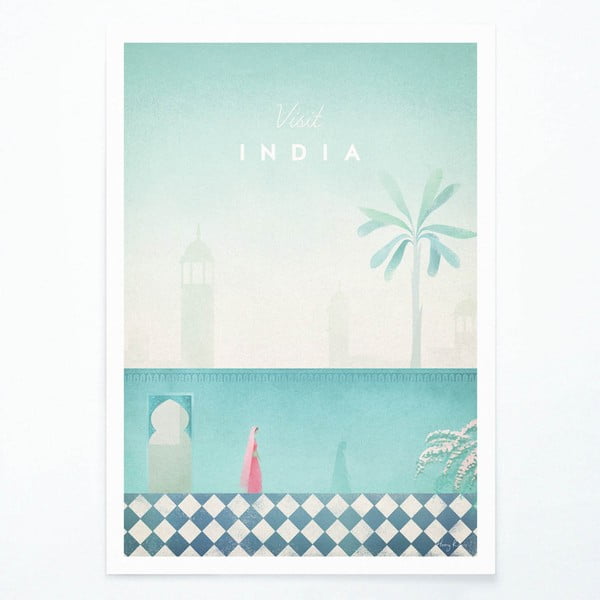 Плакат , 50 x 70 cm India - Travelposter