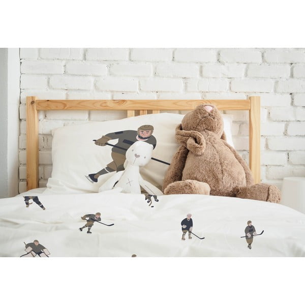 Детско спално бельо за единично легло от памучен сатен 140x200 cm Ice Hockey - Butter Kings-image-1