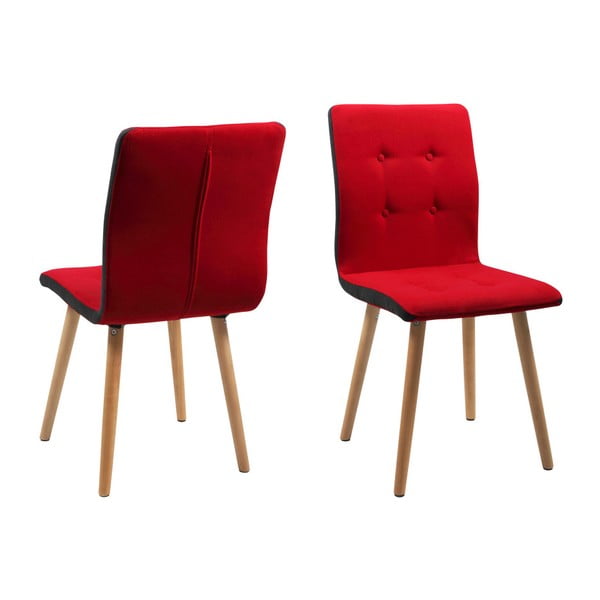 Sada 2 červených jídelních židlí Actona Frida