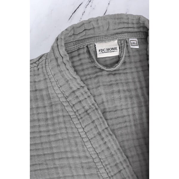 Сива муселинова хавлия размер S/M Kimono – Foutastic-image-4