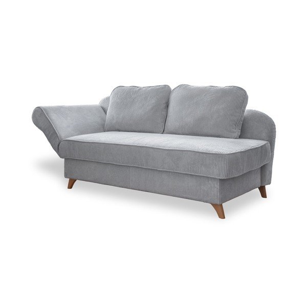 Светлосив шезлонг от рипсено кадифе (ляв ъгъл) Chic Charlotte – Miuform