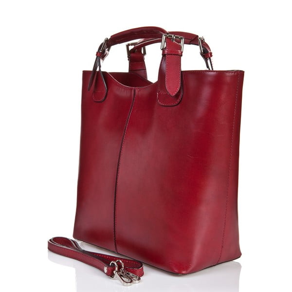 Червена кожена чанта Valeria - Massimo Castelli