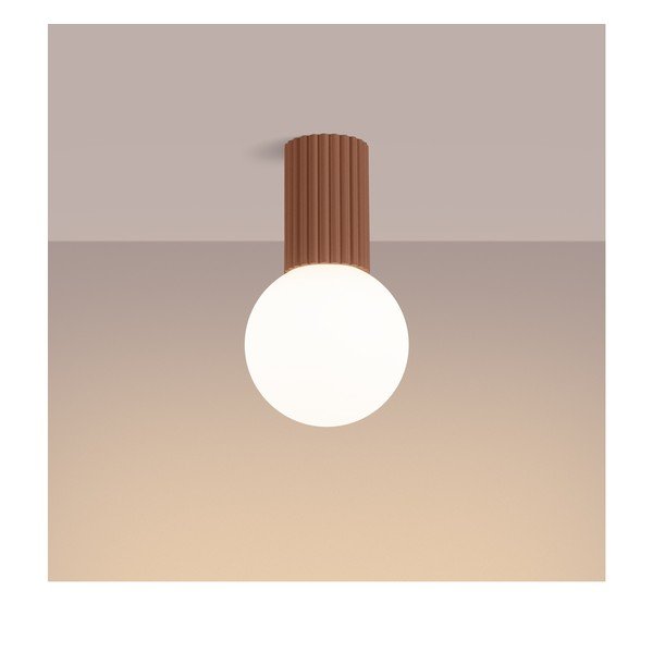 Светлокафяво осветително тяло за таван със стъклен абажур ø 12 cm Orbital – Sollux-image-2
