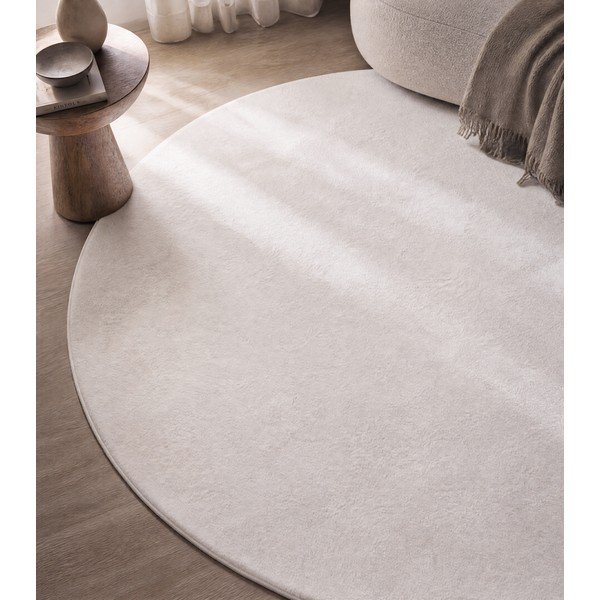 Кремав кръгъл килим подходящ за пране ø 160 cm Pouffy – Ayyildiz Carpets-image-3