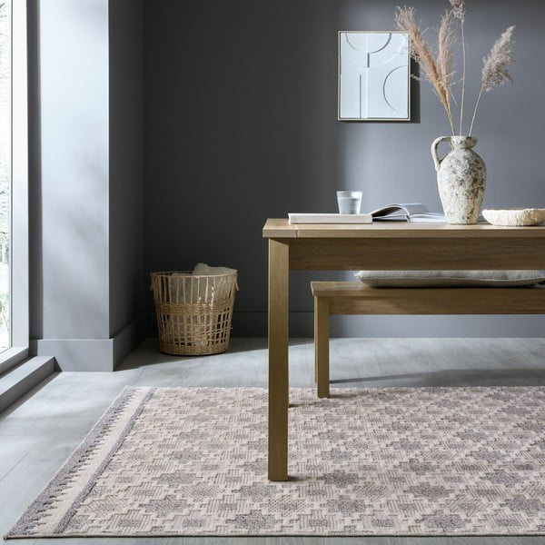 Сиво-бежов килим подходящ за пране 194x290 cm Graysen – Flair Rugs-image-1