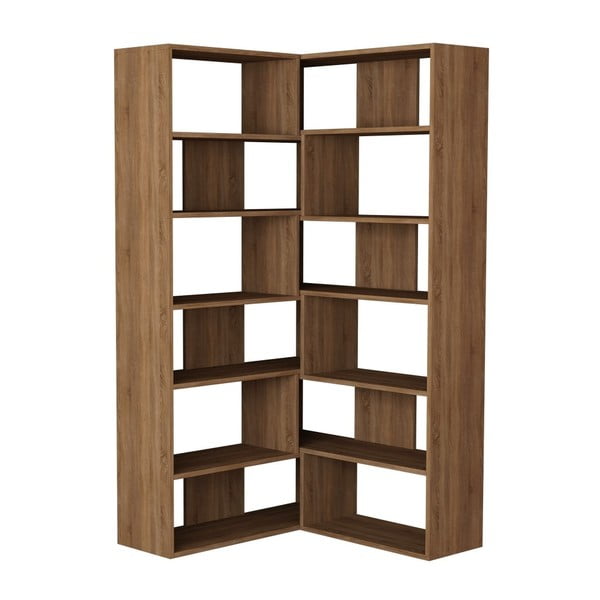 Ъглов шкаф за книги от дъбова дървесина Molly N 4 - Decortie