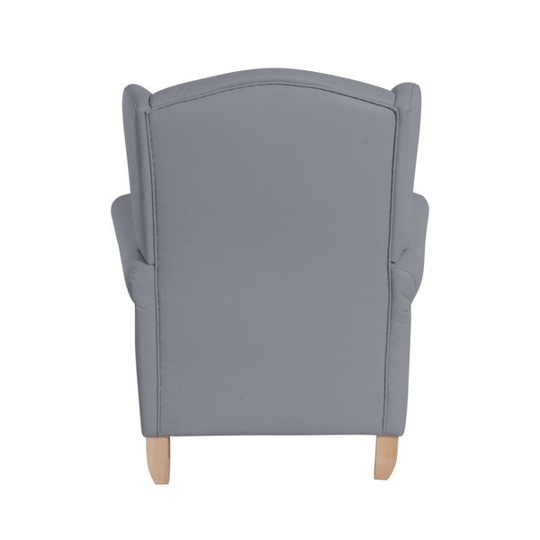 Šedé křeslo ušák z imitace kůže Max Winzer Verita Leather-image-4