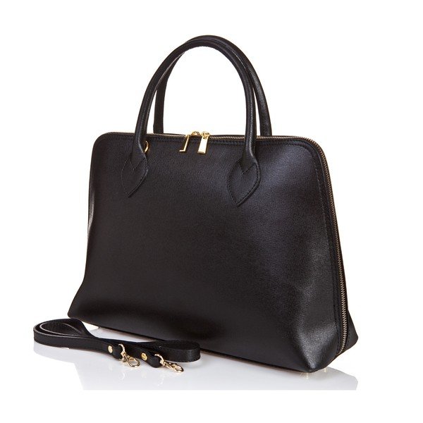 Черна кожена чанта Liana - Massimo Castelli-image-2