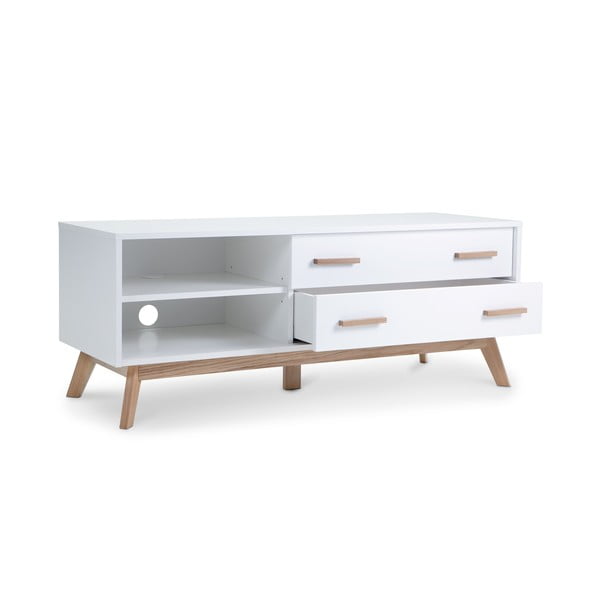 Бяла маса за телевизор 130x50 cm Kensal – Woodman-image-3