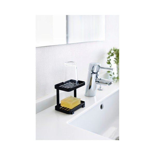 Черна двуетажна сапунерка с място за съхранение Tower - YAMAZAKI-image-2